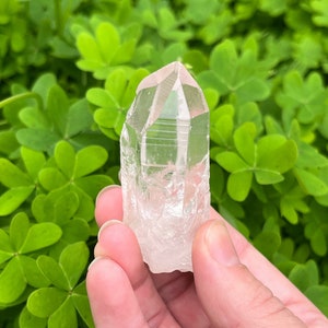 Raw Lemurian Quartz Crystal Point: Natural Seed Crystal from Brazil
