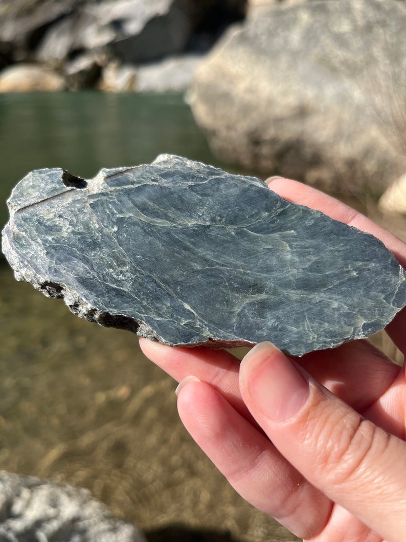 Nephrite Jade from B.C., Canada Rough, Natural Cut Slab, Lapidary Material Smooth Jade Slab for Jewelry Making, Pendants, Cabochons image 4