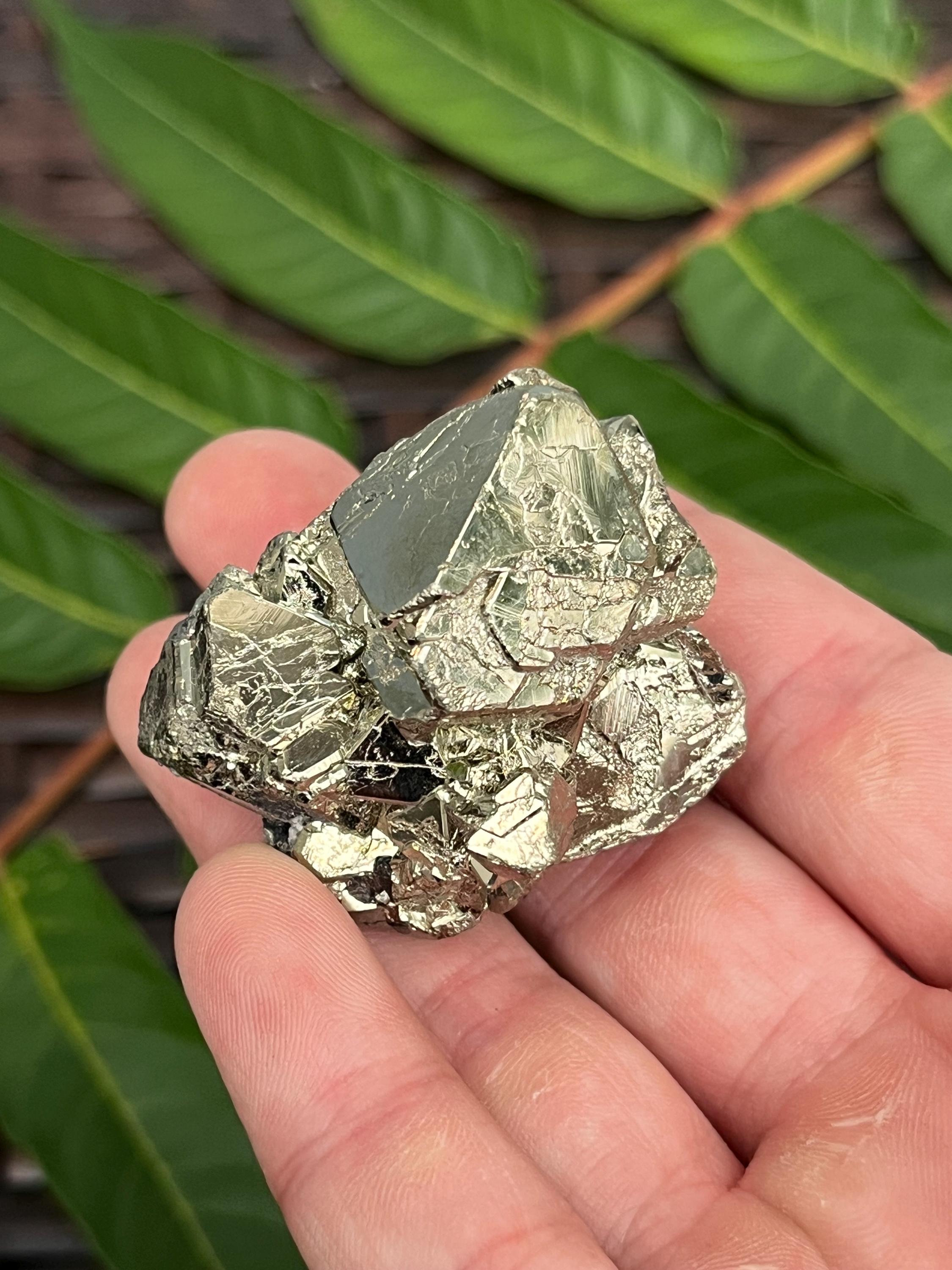 Octahedral Pyrite Crystal Cluster: Huanzala Mine Peru, Fool's Gold