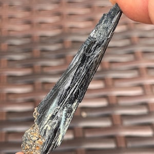 Raw Vivianite Crystal from Brazil 2.5&quot; Long | Blue Green Vivianite Wand, Spear, Blade | High Quality Vivianite Stone Specimen