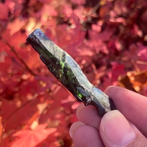 Chunky Raw Vivianite Crystal from Brazil | Blue Green Vivianite Wand, Spear, Blade | High Quality Vivianite Stone Specimen