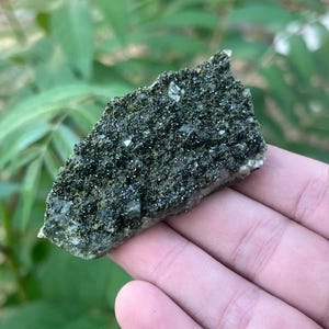 Sparkly Fairy Forest Quartz | New Find! Raw Green Epidote and Water Clear Quartz Crystal Cluster from Hakkari, Turkey