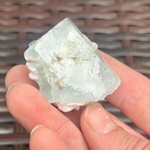 Sparkling Natural Aquamarine Crystal With Muscovite from Pakistan | Raw Aquamarine Gemstone | High Grade Aquamarine Specimen image 5