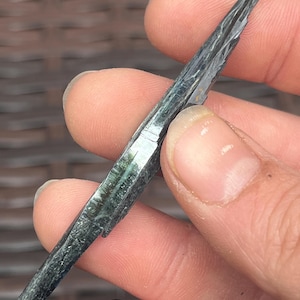 Raw Vivianite Crystal from Brazil 2.8&quot; Long | Blue Green Vivianite Wand, Spear, Blade | High Quality Vivianite Stone Specimen