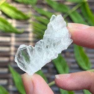 Raw Faden Quartz Crystal Cluster from Pakistan | Water Clear Multi-Terminated Tabular Quartz Specimen | Energy Amplifier, Healing Crystal