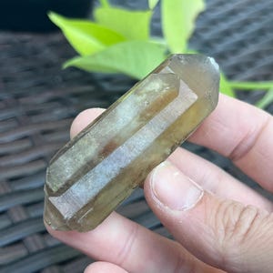 Natural Double Terminated Smoky Citrine Crystal | Raw Untreated Yellow Citrine Point from Madagascar | Smoky Citrine Stone
