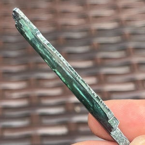 Raw Vivianite Crystal from Brazil 2.4&quot; Long | Blue Green Vivianite Wand, Spear, Blade | High Quality Vivianite Stone Specimen