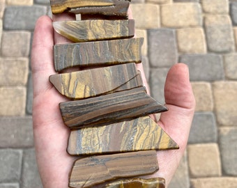 Golden Tigers Eye Slice: Polished Crystal Slab for Jewelry, Wire Wrap, Healing