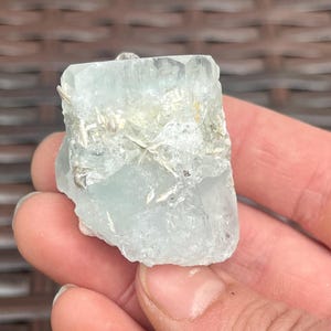 Sparkling Natural Aquamarine Crystal With Muscovite from Pakistan | Raw Aquamarine Gemstone | High Grade Aquamarine Specimen image 6