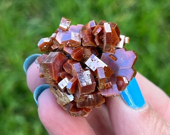 Raw Vanadinite Crystal Cluster from Mibladen, Morocco | Red Hexagonal Vanadinite Crystals | Gemmy Mineral Specimen