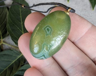 Gobi Eye Agate Necklace for Protection & Intuition | Rare Pendant from Inner Mongolia, Adjustable Cord