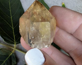 Raw Congo Citrine Point from Lwena | Untreated Solar Plexus Healing Specimen
