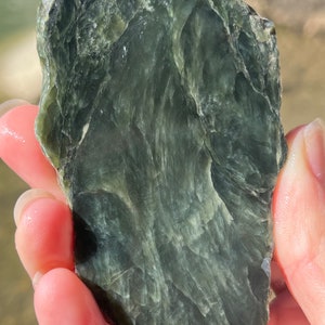 Nephrite Jade from B.C., Canada Rough, Natural Cut Slab, Lapidary Material Smooth Jade Slab for Jewelry Making, Pendants, Cabochons image 7