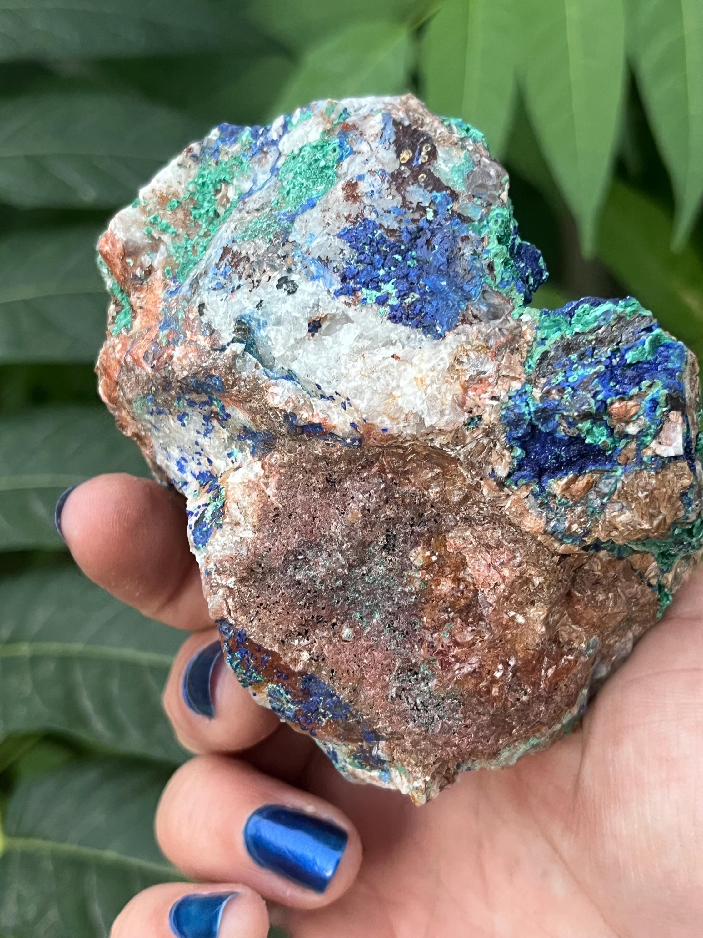 モロッコ、シディ・アイド産、原石アズライトマラカイト結晶（420g