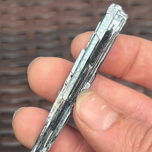 Raw Vivianite Crystal from Brazil 2.6&quot; Long | Blue Green Vivianite Wand, Spear, Blade | High Quality Vivianite Stone Specimen