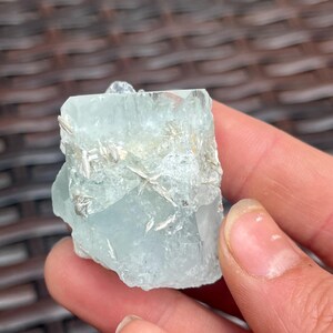 Sparkling Natural Aquamarine Crystal With Muscovite from Pakistan | Raw Aquamarine Gemstone | High Grade Aquamarine Specimen image 7