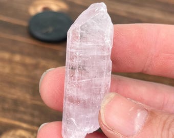 Raw Pink Kunzite Crystal Specimen: Natural V Shape Gemstone
