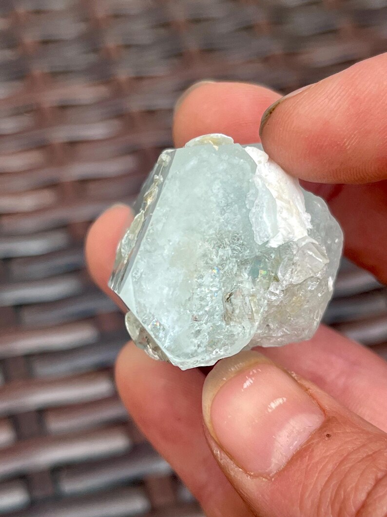 Sparkling Natural Aquamarine Crystal With Muscovite from Pakistan | Raw Aquamarine Gemstone | High Grade Aquamarine Specimen image 9