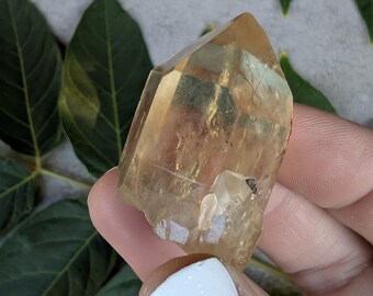 Raw Congo Citrine Point from Lwena | Untreated Solar Plexus Healing Specimen
