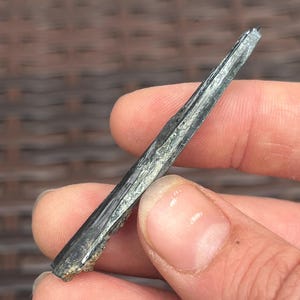 Raw Vivianite Crystal from Brazil 2.16&quot; Long | Blue Green Vivianite Wand, Spear, Blade | High Quality Vivianite Stone Specimen
