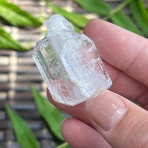 Raw Faden Quartz Crystal Cluster from Pakistan | Water Clear Multi-Terminated Tabular Quartz Specimen | Energy Amplifier, Healing Crystal