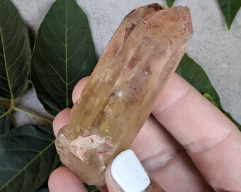 Raw Twin Citrine Crystal Point from Madagascar | Solar Plexus Connection Specimen