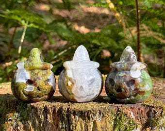 Moss Agate Crystal Pumpkin
