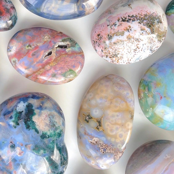 Ocean Jasper Crystal Palm Stone