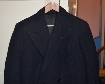 1930s original French tailored mans overcoat-thick wool-44" chest