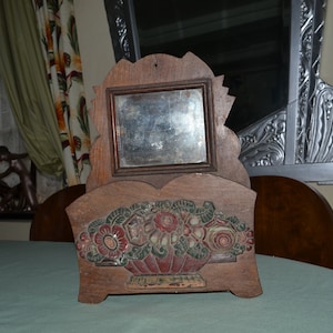 French wooden 1920s hallway brush container or for mail