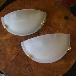 French Mid Century glass wall lights