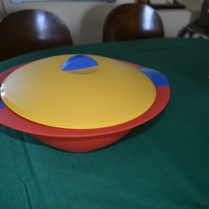 80s Post Modern Tupperware Schüssel-Memphis styled-4.5L mit passendem Trio Set