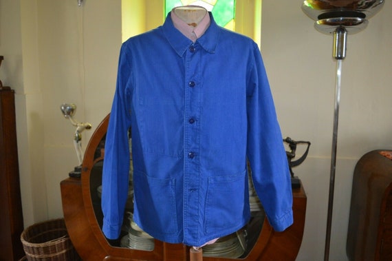 vintage French work wear chore jacket