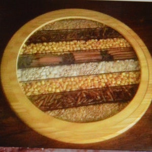 1980er Kitsch Getrocknete Samen Plexiglas Tablett