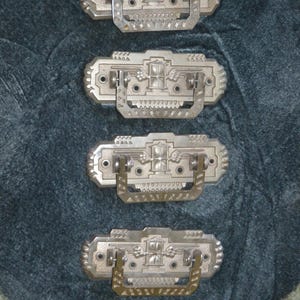French large chrome Art Deco 30s door  or drawer handles x 4