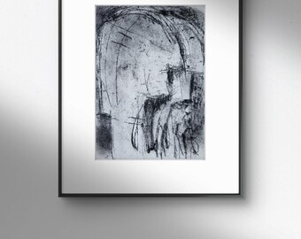 The third presence - Original Monoprint - 13x18cm