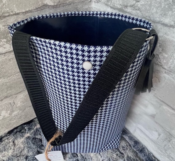 Car Trash Can, Preppy Car Accessories, Blue Car Accessories, Houndstooth,  Gift for Him, Mens Car Decor, Fathers Day Gift Idea, Truck, SUV, 