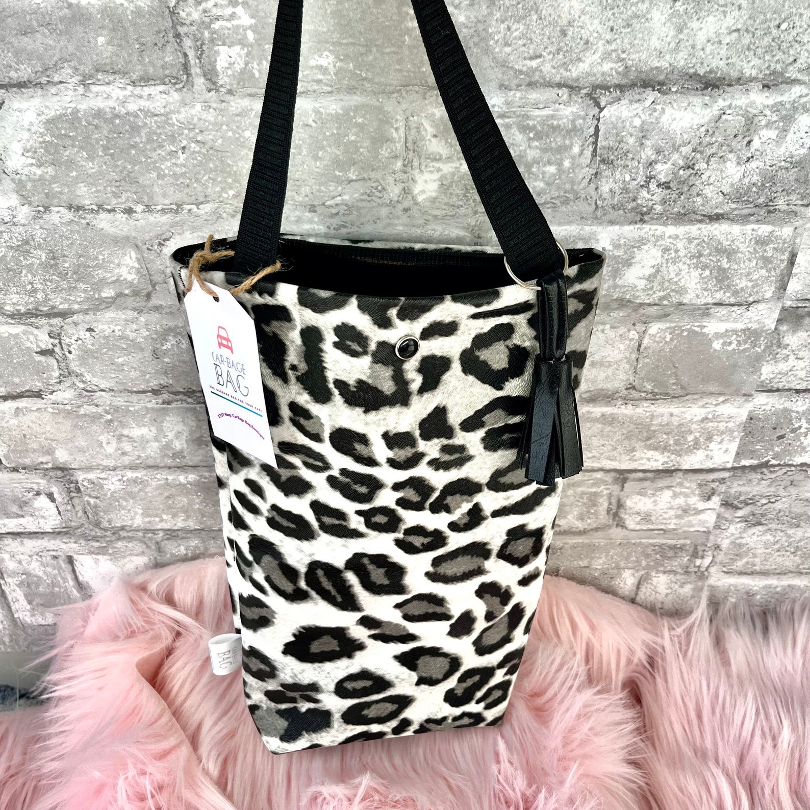 Leopard Car Trash Can Snow Leopard Car Accessories Car Etsy