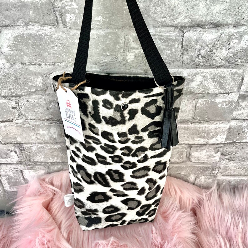 Leopard Car Trash Can Snow Leopard Car Accessories Car Etsy