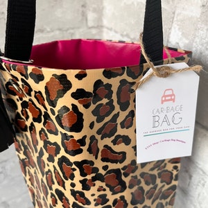 Leopard Print Car Accessories,  Car Trash Can, Cute Car Accessories for Women, Car Must Haves, Car Decal, Storage for Car, Trendy Tote Bag