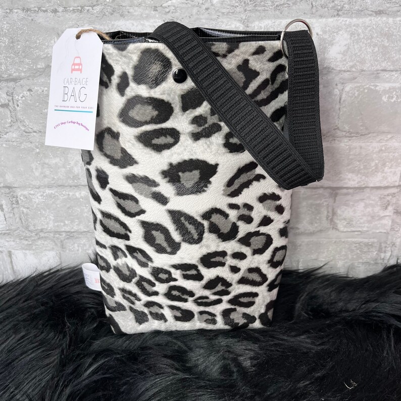Leopard Car Trash Can Snow Leopard Car Accessories Car Etsy