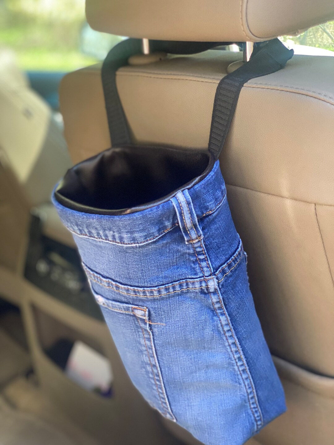 Car Trash Bag Recycled Denim Jean With Pockets & NEW Side Etsy