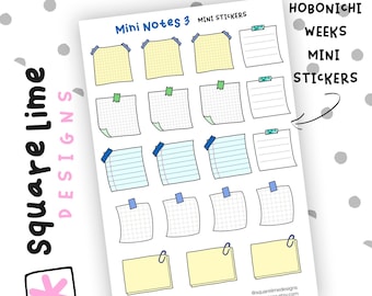 Mini Notes #3 Stickers - Hobonichi Weeks Stickers - Planner and Bullet Journal Stickers