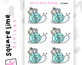 Snail Mail Snails Stickers - Mail Stickers - Envelope Stickers - Snail Stickers - Planner Sticker - Diary Stickers - Bullet Journal Stickers