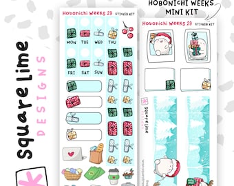 Christmas Themed Hobonichi Weeks Sticker Kit #29 (2 Sticker Sheets) featuring Little Potato - Planner and Hobonichi Stickers