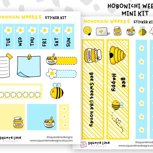Printable HOBONICHI Weeks Stickers Kit Fall Planner Stickers | Etsy