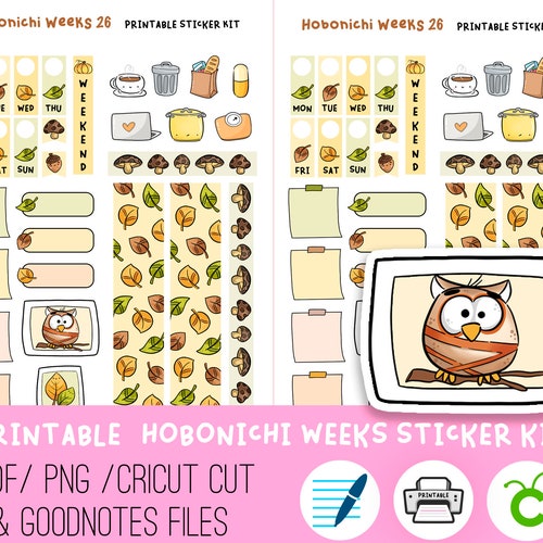 Printable CHRISTMAS Planner Stickers Hobonichi Weeks | Etsy