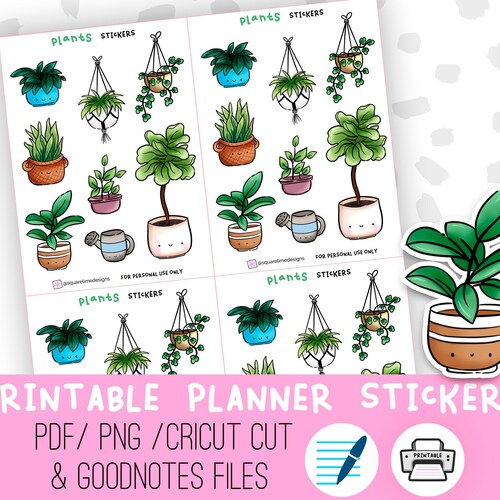 cute plants stickers nature stickers printable planner etsy