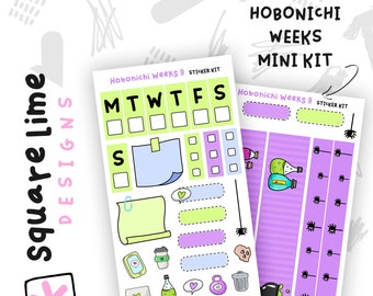 Halloween Hobonichi Wochen Sticker Kit #9 (2 Sticker Sheets) - Planer und Hobonichi Sticker