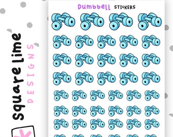 Dumbbell Stickers - Workout Stickers - Bullet Journal Stickers - Square Lime Designs - Exercise Stickers - Gym - Weights